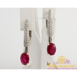 Серьги женские Гротеск с nano рубин 29679рhrub